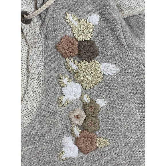 Style & Co Shabby Chic Rustic Luxury Coastal Boho Hoodie Embroidered Tassle 0-2 - Picture 7 of 10